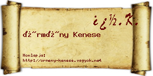 Örmény Kenese névjegykártya